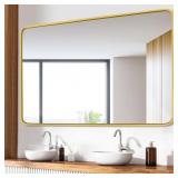 New 16x24 inch Gold Bathroom Rectangle Mirror New 16x24 inch Gold Bathroom Rectangle Mirror