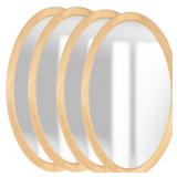 New Set 4 Oval Oak Wood Mirror, 24'x14' New Set 4 Oval Oak Wood Mirror, 24'x14'