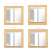 New Square Oak Wood Mirror, 10.5'x10.5' Set of 4 New Square Oak Wood Mirror, 10.5'x10.5' Set of 4