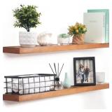 New 36 Inch Floating Wood Shelves Set of 2 New 36 Inch Floating Wood Shelves Set of 2