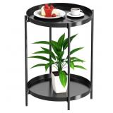 New Metal Side Table 2 Tier Nightstand Round New Metal Side Table 2 Tier Nightstand Round