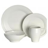 New Mikasa Swirl 4-Piece Dinner Set in White New Mikasa Swirl 4-Piece Dinner Set in White