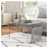 New Modern Acrylic End Table, 2-Tier S-Shaped