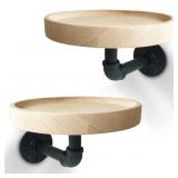 New $42 Round Oak Solid Wood Rustic Floating