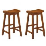 New Set of 2 Saddle Bar Stools Kitchen