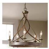 New 21.5 in. 5-Light Gilded Pewter Chandelier