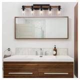 New Vanity Lights, 5-Light Wood Bathroom Wall