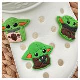 New New Set of 6 Baby Yoda Crocs Charms