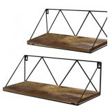 New Floating Wall Shelves Set of 2, Brown