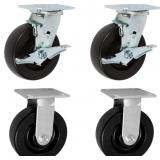 New $96 CASTER WHEELS 6" x 2" PHN Heavy Duty
