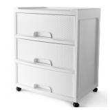 3 Drawer Wide Diamond Arctic White