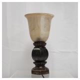 Pewter Table Lamp With Glass Shade