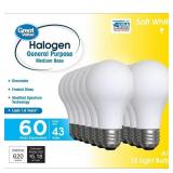 New 12-Pack Great Value 60 Watt Halogen Light