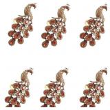 New Metal Peacock Napkin Ring Crystal Napkin Rings