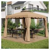 New Outdoor Polyester Gazebo Canopy in Khaki