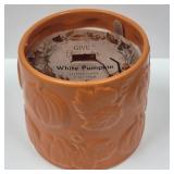 New White Pumpkin Scented Candle 17oz 4X4.5"
