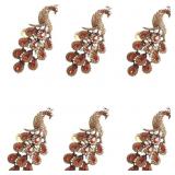 New Metal Peacock Napkin Ring Crystal Napkin Rings