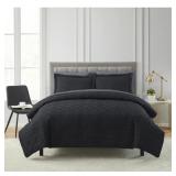 New Black 7-Piece Quilt Set with Sheets, Queen