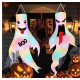New 2Pcs 47" Halloween Ghost Windsocks