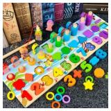 New Wooden Shapes Number Puzzle Montessori Toys