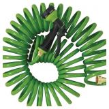 New Green Coil Water Hose & Multi-Spray Nozzle