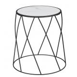 New 15" Round Matte Black Faux Marble Top Plant