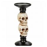 New Skeleton Skull Shape Candle Holder 13in