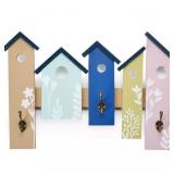 New House & Floral 3-Hook Wall Decor
