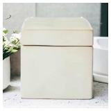 New 5" x 5" Carved Ceramic Box Gray - Threshold