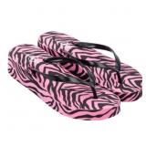New Ladies Pink& White Flip Flops Size10