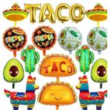 New 18pcs Fiesta Party Balloons (Blue) - Taco,