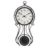 New 9" x 20" Harwich Pendulum Wall Clock Black