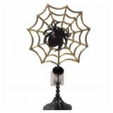 New Halloween Black Spider Web Decor 16in
