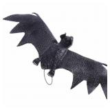 New Set of 7 Halloween Hanging Rubber Bats 12in