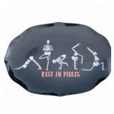 New Set 2 Dancing Skeleton Halloween Platter 18x12