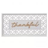 New 32" Thankful Lattice Wood Wall Decor