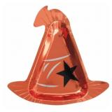 New 32 Foil Witch Hat Shaped Plates