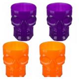 New Set of 4 Skull Tumblers