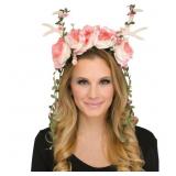 New Pink Floral Faun Fantasy Headband Costume
