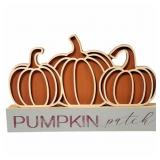New Pumpkin Patch Fall Wooden Desgn 9.5"