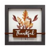 New 12x12" Wooden Thankful Decor