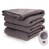 New Soft Fleece Electric Heated Blanket, Gray