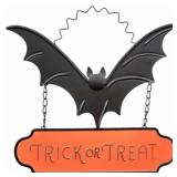 New Happy Halloween Bat Hanging Wall Sign