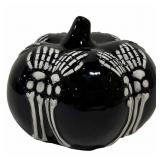 New Ceramic Pumpkin Decor, Black/White