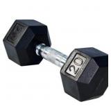 New Rubber Encased Hex Dumbbells, 20 lbs