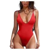 Medium Women's Sexy Plunging V Neck Bathing Suit O