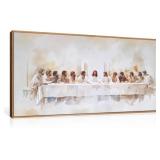 $86 Jesus Last Supper Framed Canvas Wall Ar