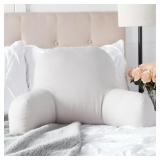 Solid Gray Cotton Duck  Bed Rest Pillow