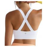 Medium Sports Bra for Women,Molded Cup Strappy Run