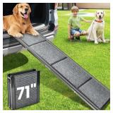 $75 Dog Ramp for Car, 71'x 17.3' Extra Long Dog Ra